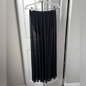 Black mesh Maxi Skirt built in underwear